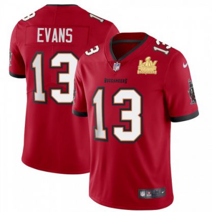 Tampa Bay Tampa Bay Buccaneers #13 Mike Evans Youth Super Bowl LV Champions Patch Nike Red Vapor Limited Jersey
