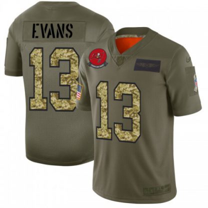 Tampa Bay Tampa Bay Buccaneers #13 Mike Evans Men's Nike 2019 Olive Camo Salute To Service Limited NFL Jersey