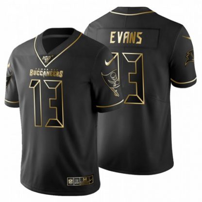 Tampa Bay Tampa Bay Buccaneers #13 Mike Evans Men's Nike Black Golden Limited NFL 100 Jersey