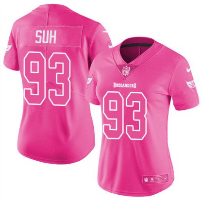 Nike Tampa Bay Buccaneers #93 Ndamukong Suh Pink Women's Stitched NFL Limited Rush Fashion Jersey