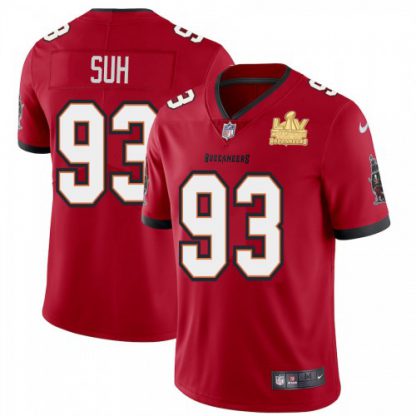 Tampa Bay Tampa Bay Buccaneers #93 Ndamukong Suh Men's Super Bowl LV Champions Patch Nike Red Vapor Limited Jersey