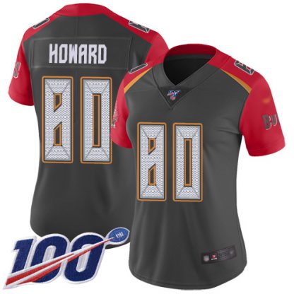 Nike Tampa Bay Buccaneers #80 O. J. Howard Gray Women's Stitched NFL Limited Inverted Legend 100th Season Jersey