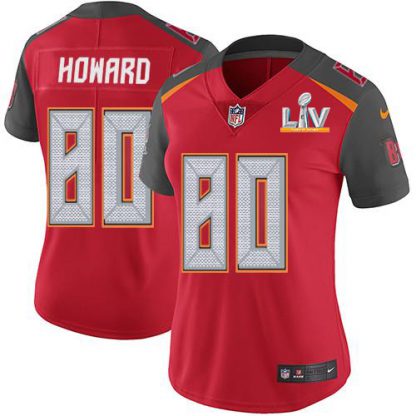 Nike Tampa Bay Buccaneers #80 O. J. Howard Red Team Color Women's Super Bowl LV Bound Stitched NFL Vapor Untouchable Limited Jersey