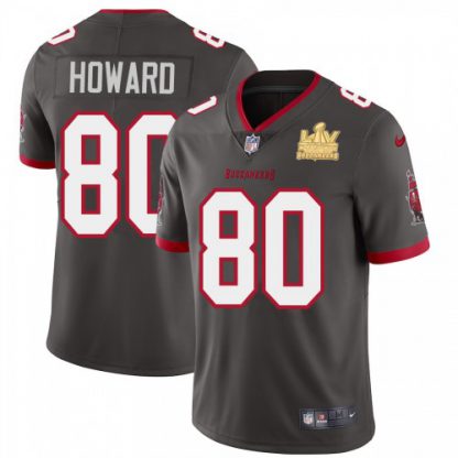 Tampa Bay Tampa Bay Buccaneers #80 O. J. Howard Youth Super Bowl LV Champions Patch Nike Pewter Alternate Vapor Limited Jersey