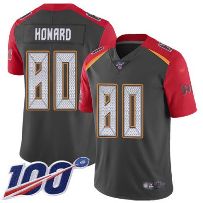 Nike Tampa Bay Buccaneers #80 O. J. Howard Gray Men's Stitched NFL Limited Inverted Legend 100th Season Jersey
