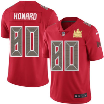 Nike Tampa Bay Buccaneers #80 O. J. Howard Red Men's Super Bowl LV Champions Patch Stitched NFL Limited Rush Jersey