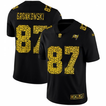 Tampa Bay Tampa Bay Buccaneers #87 Rob Gronkowski Men's Nike Leopard Print Fashion Vapor Limited NFL Jersey Black