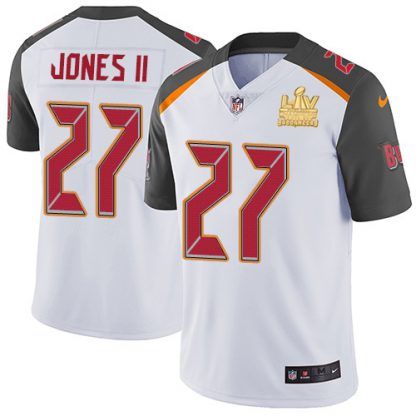 Nike Tampa Bay Buccaneers #27 Ronald Jones II White Men's Super Bowl LV Champions Patch titched NFL Vapor Untouchable Limited Jersey