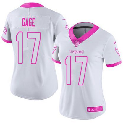 Nike Tampa Bay Buccaneers #17 Russell Gage White/Pink Women's Stitched NFL Limited Rush Fashion Jersey