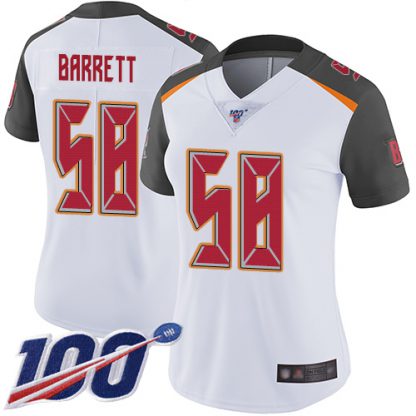 Nike Tampa Bay Buccaneers #58 Shaquil Barrett White Women's Stitched NFL 100th Season Vapor Limited Jersey