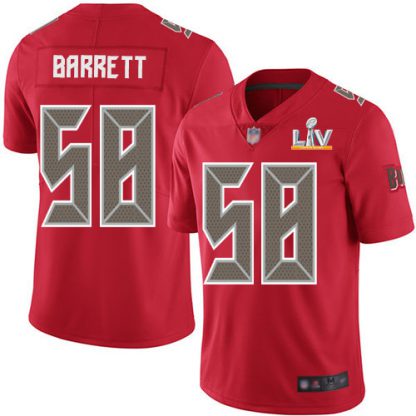 Nike Tampa Bay Buccaneers #58 Shaquil Barrett Red Youth Super Bowl LV Bound Stitched NFL Limited Rush Jersey