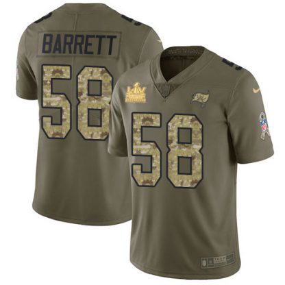 Nike Tampa Bay Buccaneers #58 Shaquil Barrett Olive/Camo Youth Super Bowl LV Champions Patch Stitched NFL Limited 2017 Salute To Service Jersey