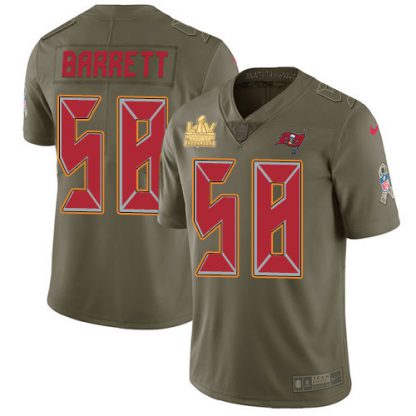 Nike Tampa Bay Buccaneers #58 Shaquil Barrett Olive Youth Super Bowl LV Champions Patch Stitched NFL Limited 2017 Salute To Service Jersey