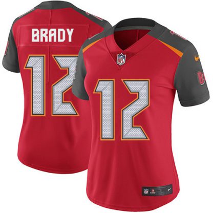 Nike Tampa Bay Buccaneers #12 Tom Brady Red Team Color Women's Stitched NFL Vapor Untouchable Limited Jersey