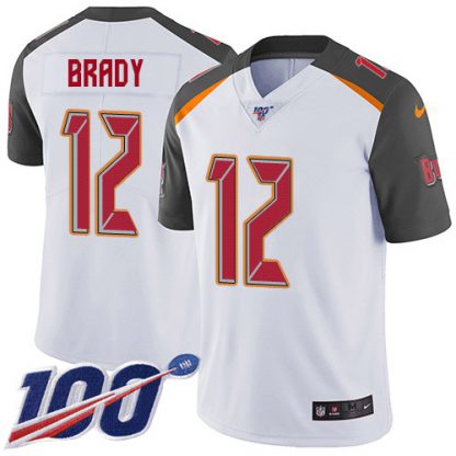 Nike Tampa Bay Buccaneers #12 Tom Brady White Youth Stitched NFL 100th Season Vapor Untouchable Limited Jersey