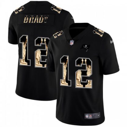 Tampa Bay Tampa Bay Buccaneers #12 Tom Brady Carbon Black Vapor Statue Of Liberty Limited NFL Jersey