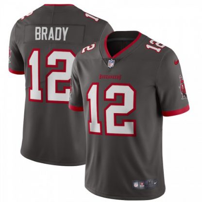 Tampa Bay Tampa Bay Buccaneers #12 Tom Brady Men's Nike Pewter Alternate Vapor Limited Jersey