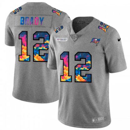 Tampa Bay Tampa Bay Buccaneers #12 Tom Brady Men's Nike Multi-Color 2020 NFL Crucial Catch NFL Jersey Greyheather