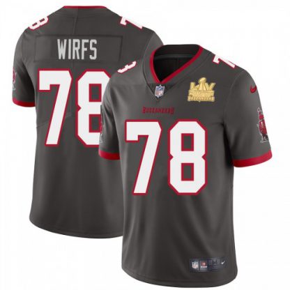 Tampa Bay Tampa Bay Buccaneers #78 Tristan Wirfs Men's Super Bowl LV Champions Patch Nike Pewter Alternate Vapor Limited Jersey