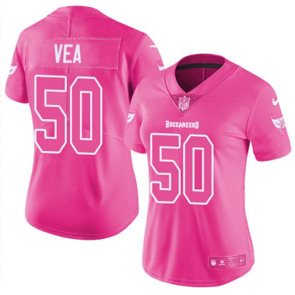 Nike Tampa Bay Buccaneers #50 Vita Vea Pink Women's Stitched NFL Limited Rush Fashion Jersey