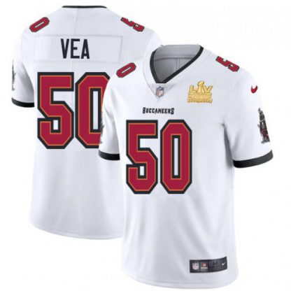 Tampa Bay Tampa Bay Buccaneers #50 Vita Vea Youth Super Bowl LV Champions Patch Nike White Vapor Limited Jersey