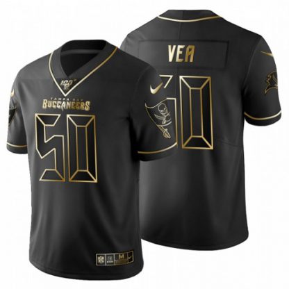 Tampa Bay Tampa Bay Buccaneers #50 Vita Vea Men's Nike Black Golden Limited NFL 100 Jersey