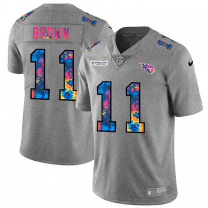 Tennessee Tennessee Titans #11 A.J. Brown Men's Nike Multi-Color 2020 NFL Crucial Catch NFL Jersey Greyheather