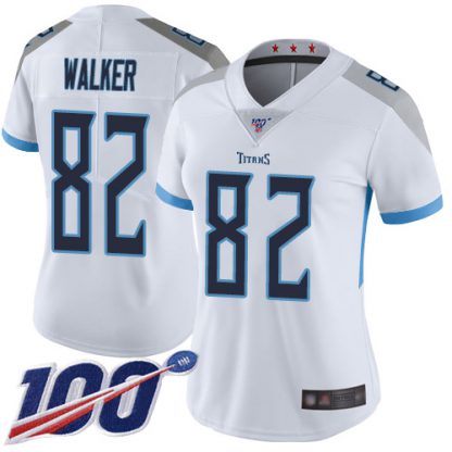 Nike Tennessee Titans #82 Delanie Walker White Women's Stitched NFL 100th Season Vapor Limited Jersey