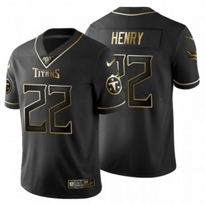 Tennessee Tennessee Titans #22 Derrick Henry Men's Nike Black Golden Limited NFL 100 Jersey
