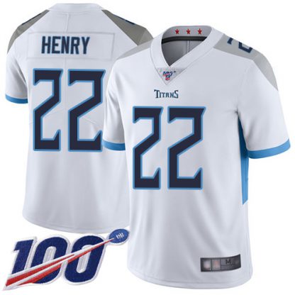 Nike Tennessee Titans #22 Derrick Henry White Men's Stitched NFL 100th Season Vapor Limited Jersey