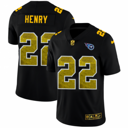Tennessee Tennessee Titans #22 Derrick Henry Men's Black Nike Golden Sequin Vapor Limited NFL Jersey