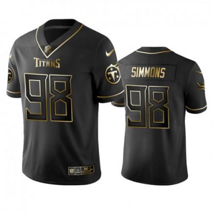 Tennessee Titans #98 Jeffery Simmons Men's Stitched NFL Vapor Untouchable Limited Black Golden Jersey