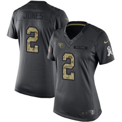 Nike Tennessee Titans #2 Julio Jones Black Women's Stitched NFL Limited 2016 Salute to Service Jersey