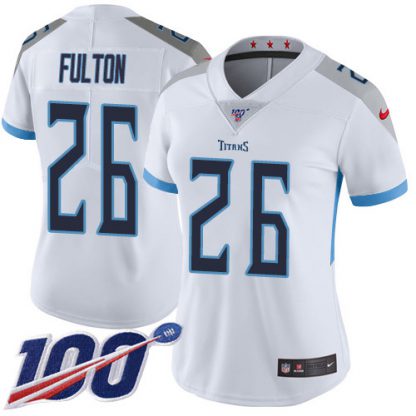 Nike Tennessee Titans #26 Kristian Fulton White Women's Stitched NFL 100th Season Vapor Untouchable Limited Jersey