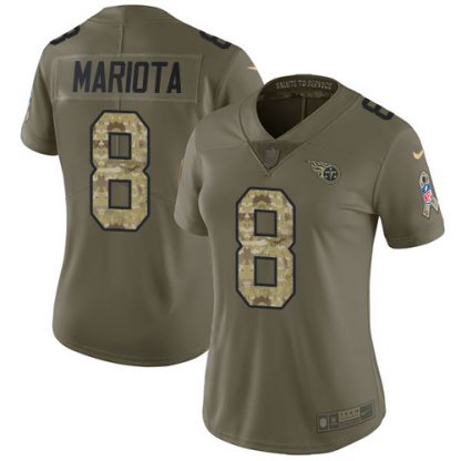 Nike Tennessee Titans #8 Marcus Mariota Olive/Camo Women's Stitched NFL Limited 2017 Salute to Service Jersey