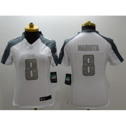 Nike Tennessee Titans #8 Marcus Mariota White Women's Stitched NFL Limited Platinum Jersey