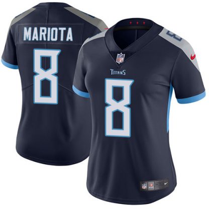 Nike Tennessee Titans #8 Marcus Mariota Navy Blue Team Color Women's Stitched NFL Vapor Untouchable Limited Jersey