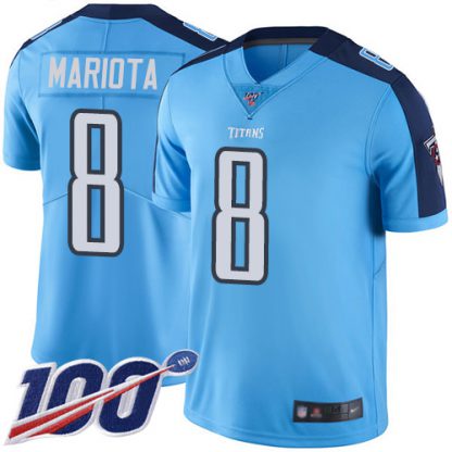 Nike Tennessee Titans #8 Marcus Mariota Light Blue Youth Stitched NFL Limited Rush 100th Season Jersey