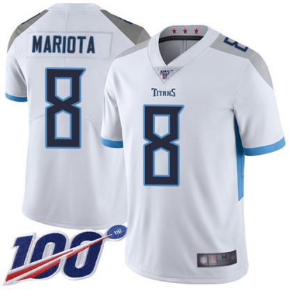 Nike Tennessee Titans #8 Marcus Mariota White Youth Stitched NFL 100th Season Vapor Limited Jersey