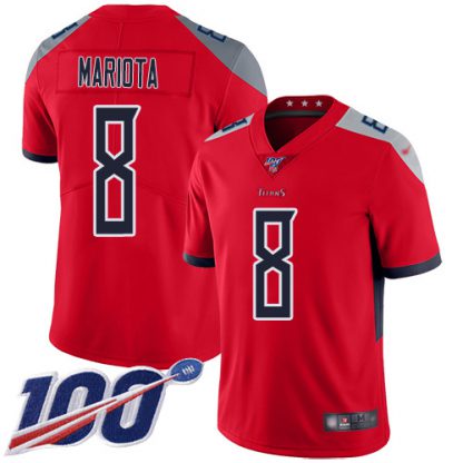 Nike Tennessee Titans #8 Marcus Mariota Red Men's Stitched NFL Limited Inverted Legend 100th Season Jersey