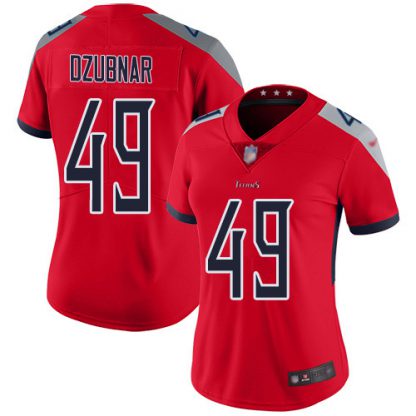 Nike Tennessee Titans #49 Nick Dzubnar Red Women's Stitched NFL Limited Inverted Legend Jersey