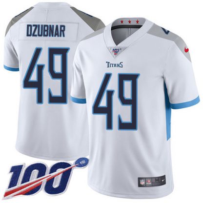 Nike Tennessee Titans #49 Nick Dzubnar White Youth Stitched NFL 100th Season Vapor Untouchable Limited Jersey