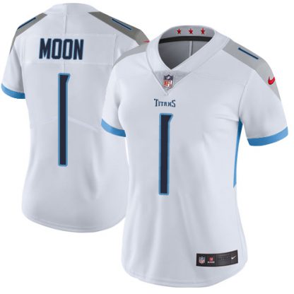 Nike Tennessee Titans #1 Warren Moon White Women's Stitched NFL Vapor Untouchable Limited Jersey