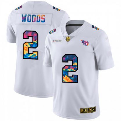 Tennessee Tennessee Titans #2 Robert Woods Men's White Nike Multi-Color 2020 NFL Crucial Catch Limited NFL Jersey