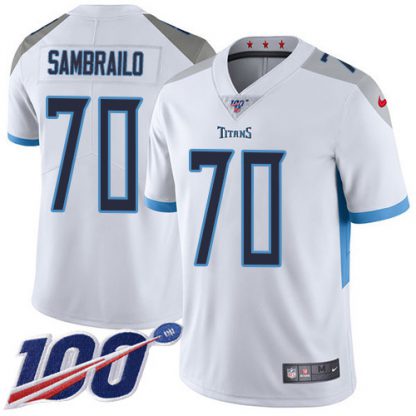 Nike Tennessee Titans #70 Ty Sambrailo White Youth Stitched NFL 100th Season Vapor Untouchable Limited Jersey