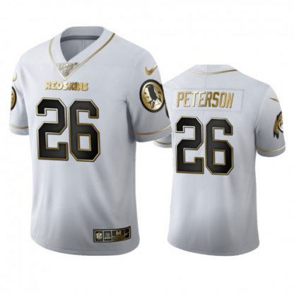 Washington Washington Commanders #26 Adrian Peterson Men's Nike White Golden Edition Vapor Limited NFL 100 Jersey