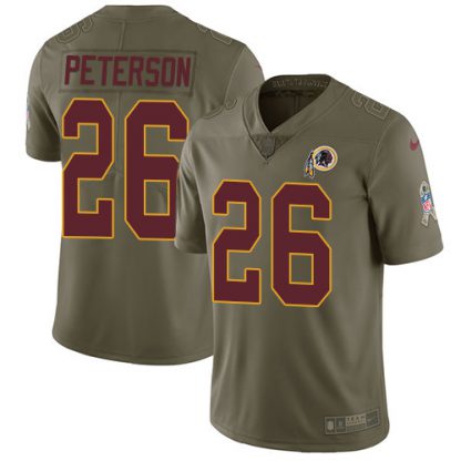 Nike Washington Commanders #26 Adrian Peterson Olive Men's Stitched NFL Limited 2017 Salute To Service Jersey