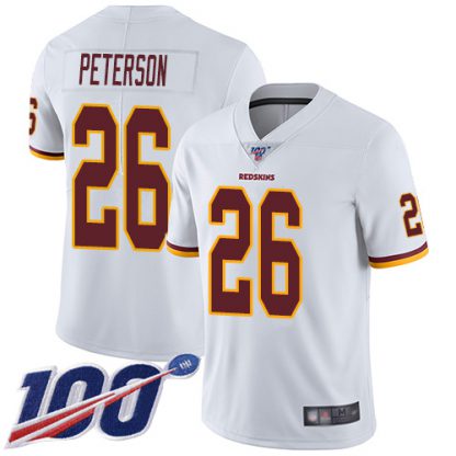 Nike Washington Commanders #26 Adrian Peterson White Men's Stitched NFL 100th Season Vapor Limited Jersey