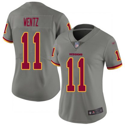 Nike Washington Commanders #11 Carson Wentz Gray Women's Stitched NFL Limited Inverted Legend Jersey