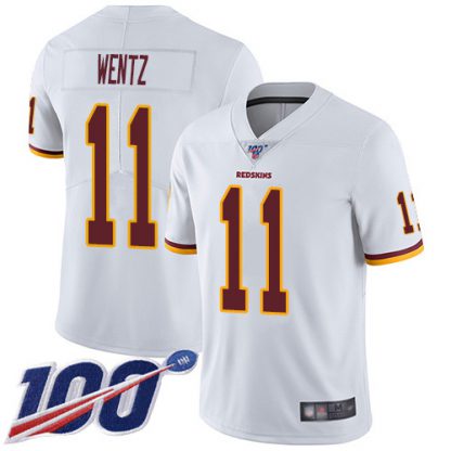 Nike Washington Commanders #11 Carson Wentz White Youth Stitched NFL 100th Season Vapor Limited Jersey